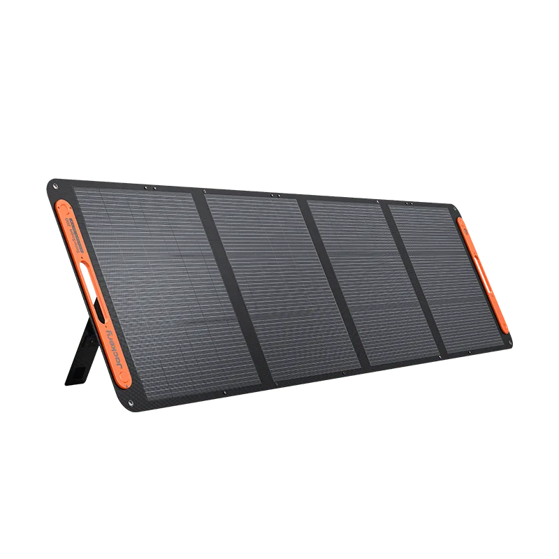 Jackery SolarSaga 200W foldable portable solar panel with orange accents